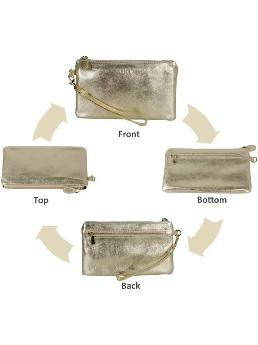 Genuine Leather RFID Blocking Wristlet Clutch Cell Phone Wallet for Women